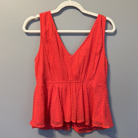 Red tie front peplum Blouse - Picture 4 of 4